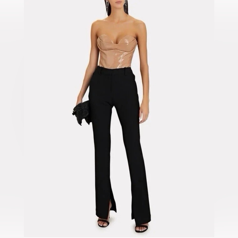 A.L.C. Women's Carson Split Hem Flare Trouser Pant Black Size 2